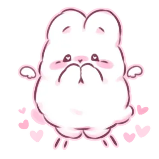 📩 bunny, cute, animal, sticker, fluffy, pink telegram sticker