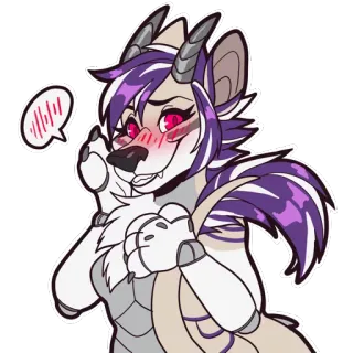☺️ Anthro, Furry, Animale, Carino, Soffice, Arte digitale, Adesivo, Personaggio telegram sticker