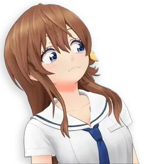 😳 Anime, Garota, Desenho animado, Uniforme escolar, Fofo whatsapp sticker