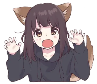 cuteanimegirl telegram stickers