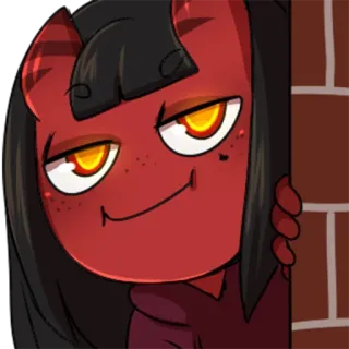 🧱 diable, démon, dessin animé, rouge, mignon telegram sticker