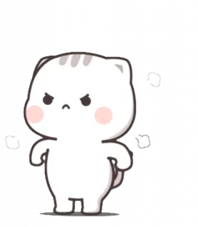 😤 kat, boos, cartoon, schattig telegram sticker