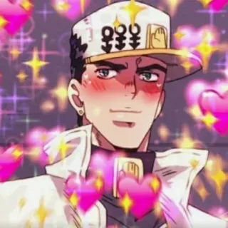 ❤️ Jotaro Kujo JoJo's Bizarre Adventure Anime, Jotaro, JoJo's Bizarre Adventure, Coeurs, Rougeurs, Étincelles telegram sticker