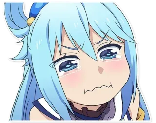 😭 Aqua Konosuba Аниме, Плачет, Грустный, Мультфильм, Вайфу telegram sticker