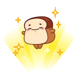 🍞 toast, bread, cartoon, kawaii, food, sparkle telegram sticker