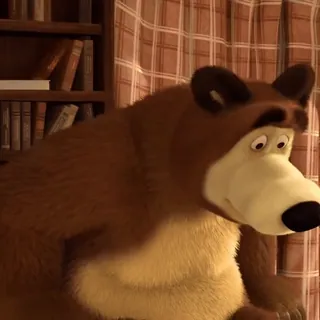 🧸 Bear Masha and the Bear cartoon, bear, animal, friendly, brown telegram sticker