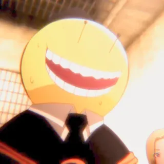 😀 Koro-sensei Assassination Classroom Anime, Professor, Monstro, Amarelo, Tentáculos telegram sticker