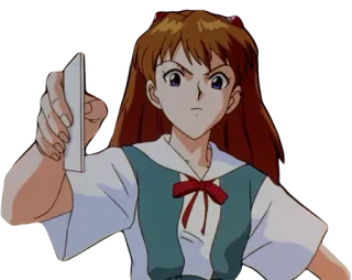 💳 Asuka Langley Soryu Neon Genesis Evangelion Anime, Evangelion, Asuka Langley, Tsundere, Manga telegram sticker