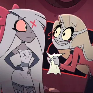 😐 Charlie Hazbin Hotel animación, Hazbin Hotel, dibujos animados, Charlie, Vaggie whatsapp sticker