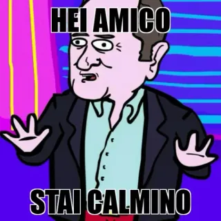 😒 HEI AMICO
STAI CALMINO uomo, cartone animato, italiano, divertente, meme, calmati, amico telegram sticker