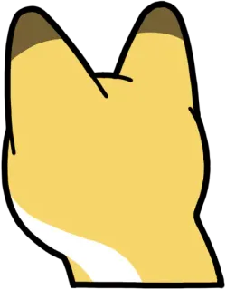 😒 動物, キツネ, 漫画, 黄色, 耳 telegram sticker