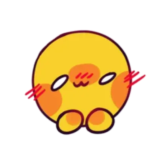 😇 carino, emoji, arrossire, giallo, kawaii, cartone animato, sticker telegram sticker