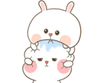 😩 Hase, Kaninchen, süß, kawaii, Cartoon telegram sticker