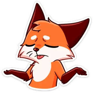 🤷‍♀️ zorro, animal, dibujos animados, encogerse de hombros, emoji, expresión, lindo telegram sticker