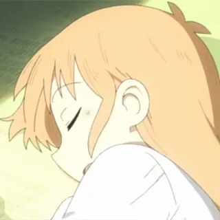💤 Anime, Fille, Triste, Allongée, Fatiguée, Portrait whatsapp sticker