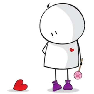 🍭 schattig, lolly, hart, cartoon, personage, zoet telegram sticker