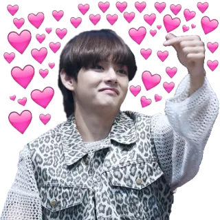 ❤️ V K팝, 아이돌, 하트, 귀여운, 김태형, BTS, 팬 telegram sticker