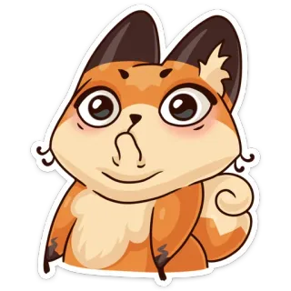 😕 zorro, dibujos animados, animal, gracioso, gesto telegram sticker