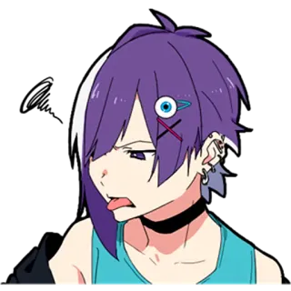 😛 anime, character, art, sticker, cartoon, eyeball whatsapp sticker