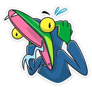 😱 Cartoon, Sticker, Grappig, Uitdrukking, Gek, Overdreven, Maf telegram sticker