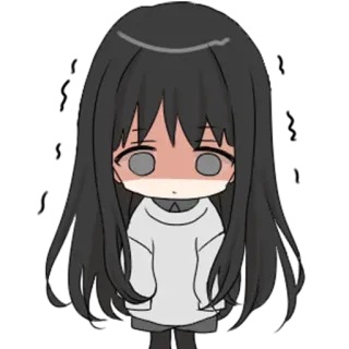 ☹️ Anime, Chibi, Mädchen, Süß, Cartoon, Sticker telegram sticker