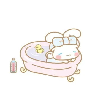 🌟 Cinnamoroll Cinnamoroll, Bad, Ente, süß, entspannend, Badewanne telegram sticker