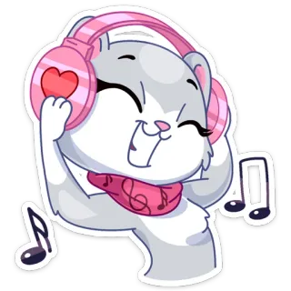 🎶 hámster, música, auriculares, lindo, animal, dibujos animados telegram sticker