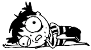 😖 kartun, jari tengah, menyinggung, kasar, karakter, hitam putih telegram sticker