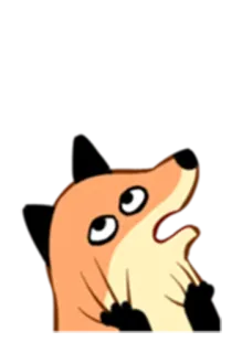 😩 狐狸, 卡通, 表情, 震惊, 惊讶, 动物 telegram sticker