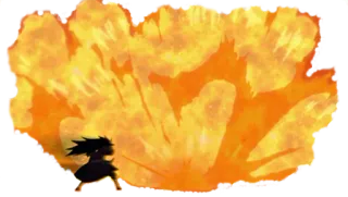 🔥 explosión, fuego, silueta, acción telegram sticker