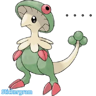 😐 Breloom Pokemon Stickergram breloom, pokemon, pflanze, kampf, pilz, niedlich, videospiel, anime whatsapp sticker
