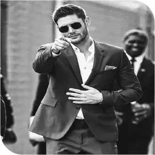 📎 man, suit, pointing, sunglasses, person, style telegram sticker