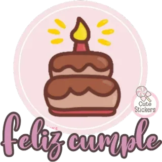 🤗 Feliz cumple день рождения, торт, праздник, вечеринка, свеча, с днем рождения whatsapp sticker
