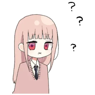 🤔 Anime, Pytanie, Zdezorientowana, Dziewczyna, Kawaii, Kreskówka telegram sticker