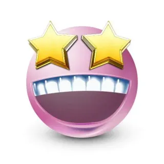 🌟 Biểu tượng cảm xúc, Khuôn mặt, Ngôi sao, Vui vẻ, Biểu cảm telegram sticker