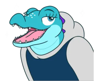 😘 Alligator, Dessin animé, Anthropomorphe, Reptile, Animal, Autocollant whatsapp sticker