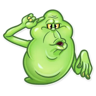 🤪 Slimer Ghostbusters fantasma, slime, desenho animado, personagem, filme, humor, caça-fantasmas telegram sticker