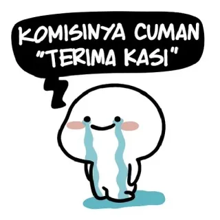 😢 KOMISINYA CUMAN “TERIMA KASIH” lindo, llorando, gracias, kawaii, blob, dibujos animados telegram sticker