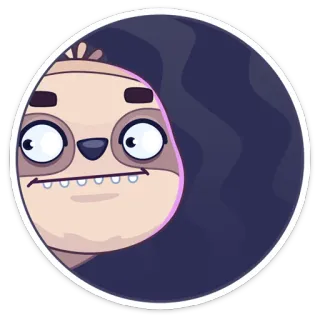 👀 leniwiec, kreskówka, słodki, śmieszny, zwierzę telegram sticker