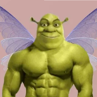 🔥 Shrek オーガ, 妖精, 翼, 筋肉質, 漫画 telegram sticker