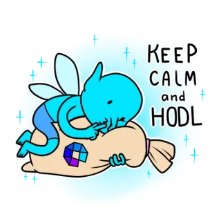 💰 KEEP CALM AND HODL mantén la calma, hodl, criptomoneda, meme, azul, pegatina telegram sticker