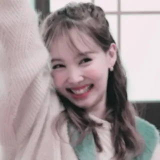 🐰 mulher, sorrindo, garota, K-pop, idol, retrato whatsapp sticker