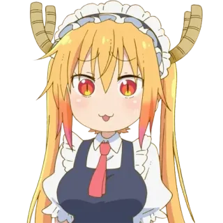 😥 Tohru Miss Kobayashi's Dragon Maid аниме, дракон, горничная, милый, tohru, miss kobayashi's dragon maid, мультфильм telegram sticker