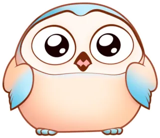😱 sowa, słodki, ptak, kreskówka, zwierzę, kawaii telegram sticker