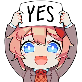 ⭕ YES 네, 스티커, 애니메이션, 만화, 동의, 승인 telegram sticker
