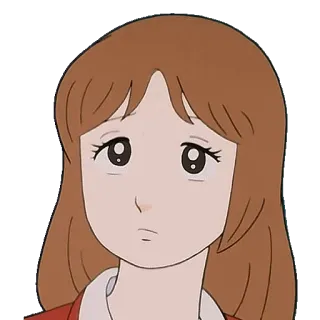 ☹ anime girl, cartoon, illustration, portrait telegram sticker