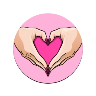 😏 hati, cinta, tangan, bentuk hati, merah muda, hari valentine, gestur, kasih sayang telegram sticker