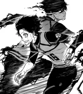 🥶 anime, soccer, sports, team, black and white whatsapp sticker