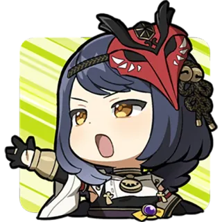 🤛 Kujou Sara Genshin Impact Anime, Video game, Genshin Impact, Kujou Sara, Fofo, Chibi telegram sticker