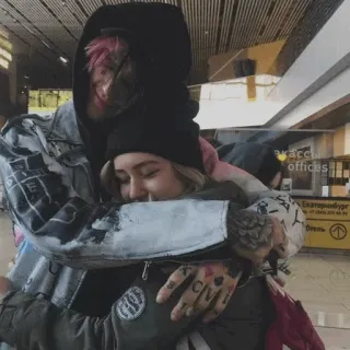 😍 Lil Peep lil peep, rapper, musiker, umarmung, porträt, tätowierung, person telegram sticker